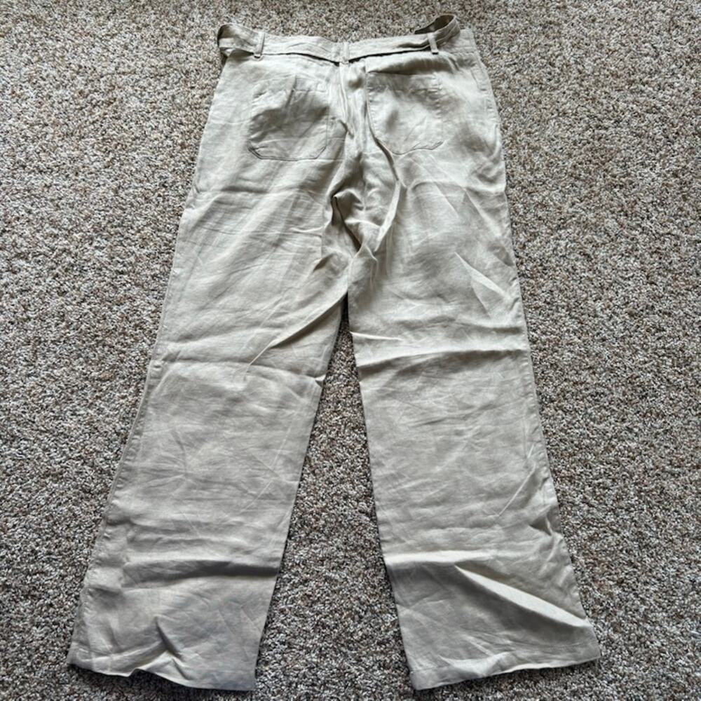 Banana Republic Linen Wide Leg Pants 2 Lt Beige Coastal Grandmother Minimalist - Picture 7 of 9